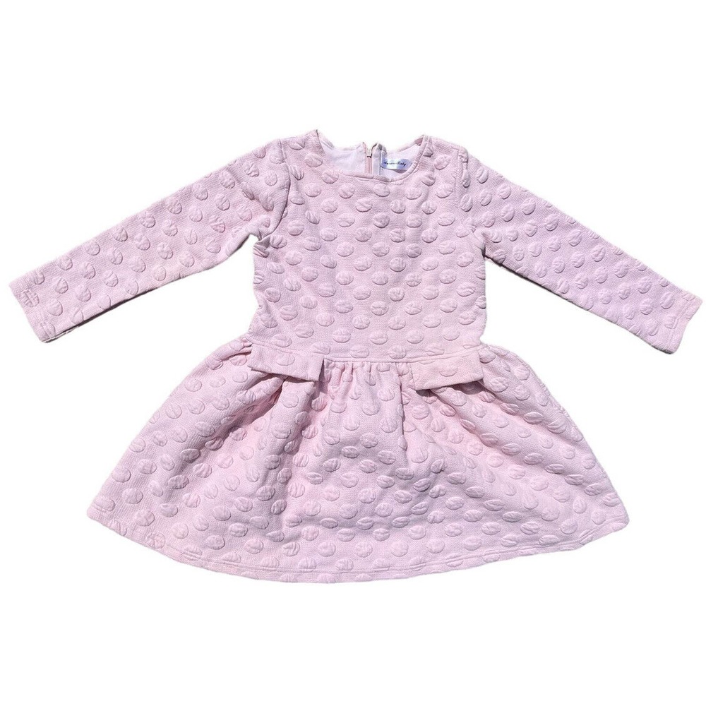 Aurora Baby Winter Fall Long Sleeve Textured Polka Dot Dress Size S